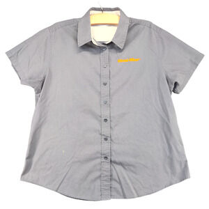 Port Authority Women's Button Front Shirt Gray XL Wood-Mizer Short Sleeve